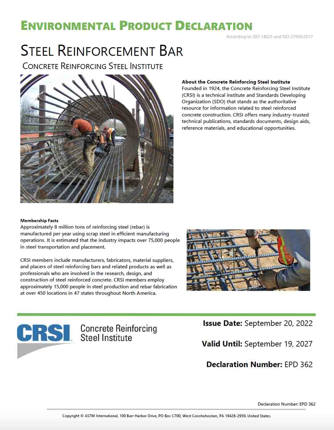 Steel Reinforcement Bar EPD