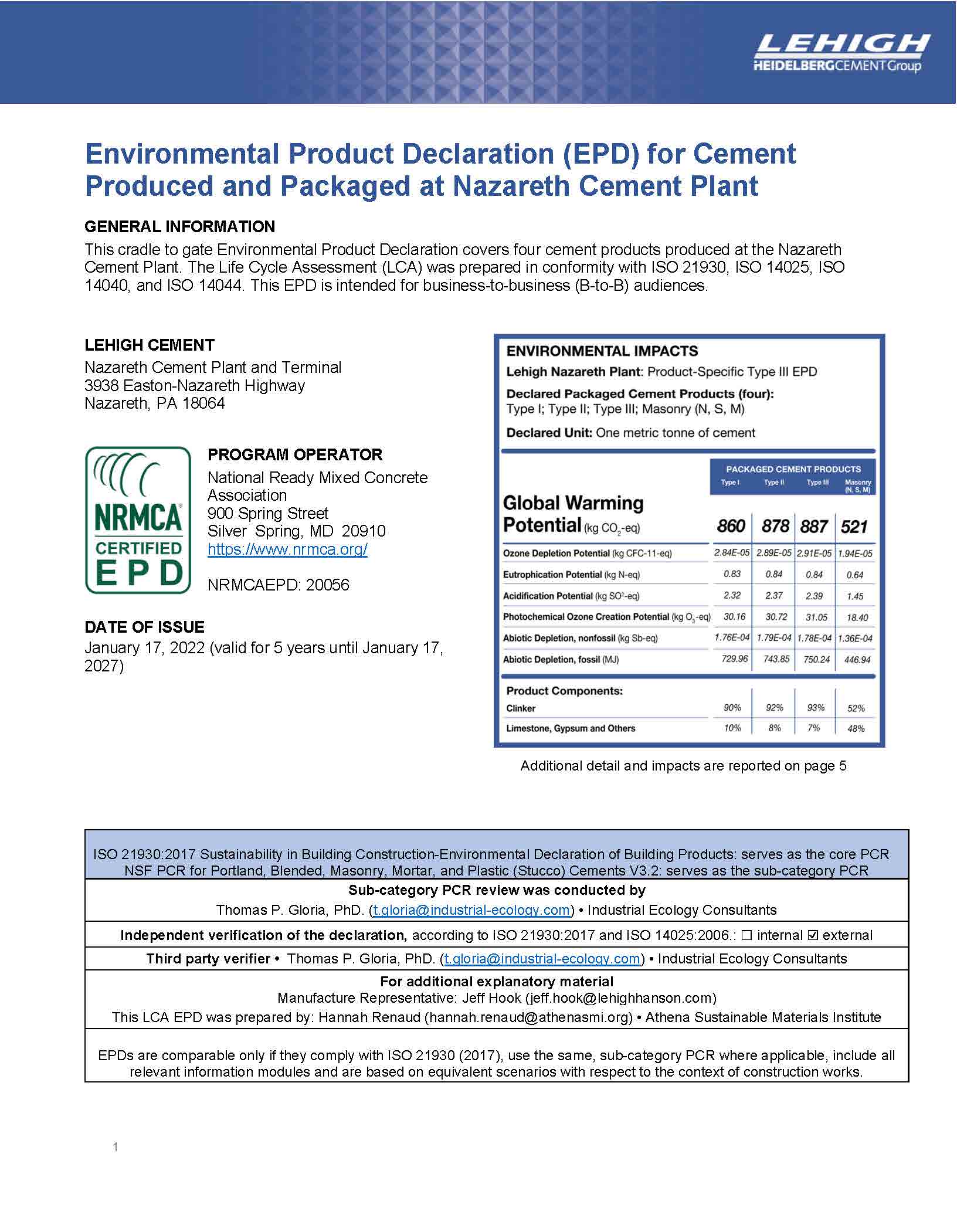 Environmental Product Declarations - Carbon Materials Carbon Management